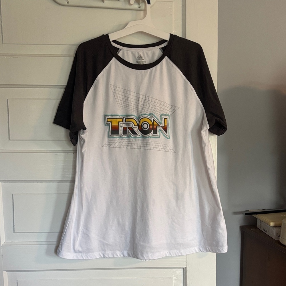 Disney Tron Graphic Raglan Tee - White with Grey Sleeves